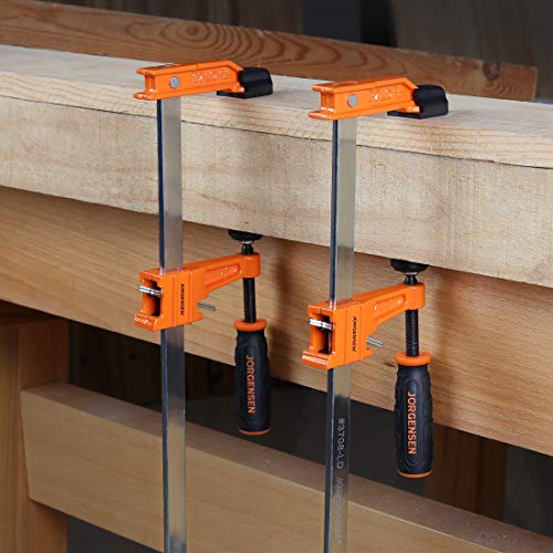 Jorgensen 2-Piece Steel Bar Clamp Set, Light Duty F-Clamp, 8-inch & 12-inch Jorgensen