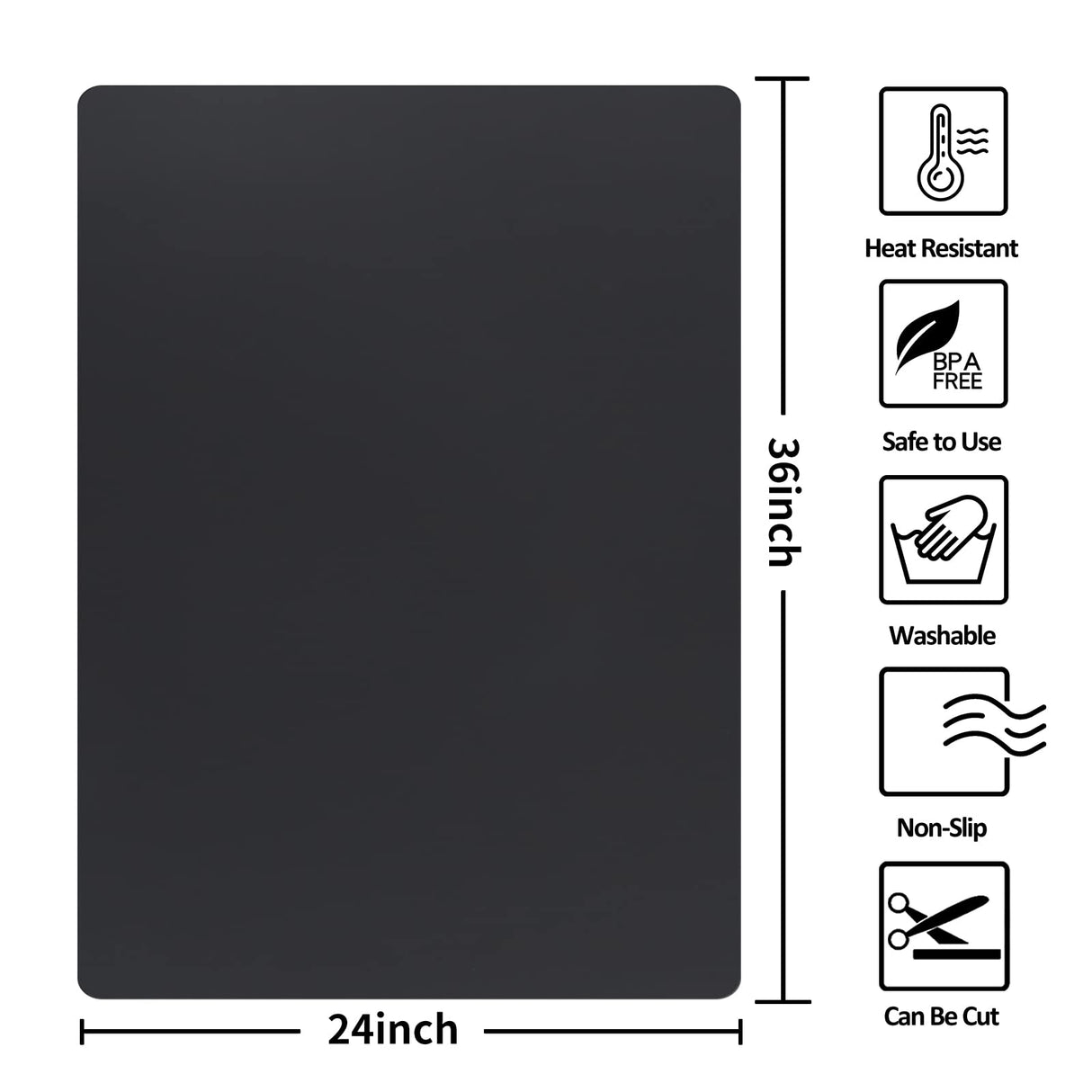 Silicone Mat Heat Resistant Mats for Countertop, Multipurpose Large Silicone Mats for Crafts Kitchen Workbench Size 36x24 inches Thick 2mm,Rolled InfiOne