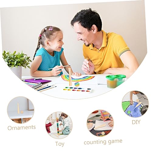 Abaodam 60 Pcs Mini Baseball Unfinished Wooden Toy Unfinished Wooden Baseball Bats Unfinished Wood Baseball Abaodam