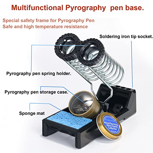 Wood Burning Kit, Pyrography Wood Burner with 2 Wood Burning pens, 78 Pcs Wood Burning Tool with 20 Detailer Nibs, 51 Solid-Point Tips, Wood Burning Mole Bean