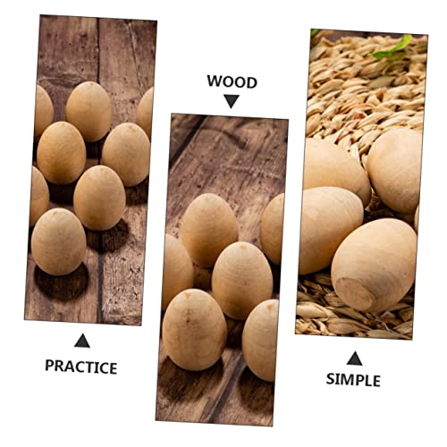 COHEALI 60 pcs Easter Eggs Unfinished Wooden Eggs White Wooden Eggs Unfinished Unpainted Wooden Eggs Wooden Hen Eggs Wood Eggs for Crafts Paint kit COHEALI