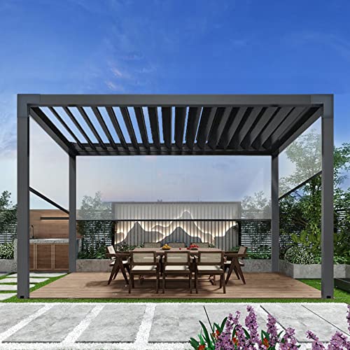 Nihoney Pergola Brackets 4x4, Woodworks Pergola Hardware Kit (4 Pcs), 3-Way Black Right Angle Corner Bracket for Extension Gazebo for 4x4 Nihoney