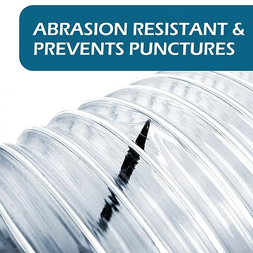 2-1/2" x 10' Heavy PVC Dust Collection Hose, Puncture Resistant PVC Dust Collection Hose, Flexible Clear PVC Fume Collection Hose with Carbon Steel Qucship