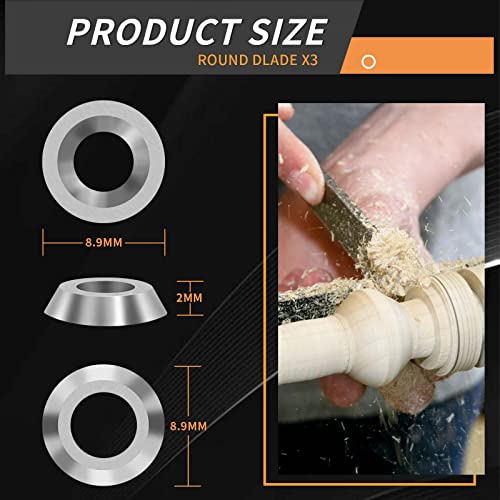 NNBWKIXI 12PCS Carbide Lathe Tools Carbide Inserts for Wood Lathe Turning Tool,Include 11mm Square with Radius,12mm and 8.9mm Round,30x10mm Diamond NNBWKIXI