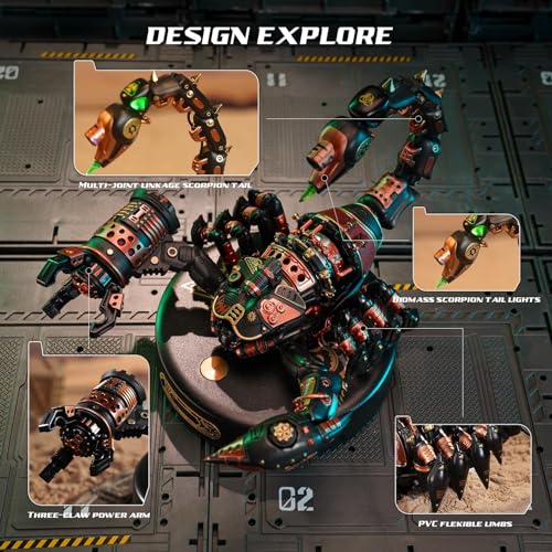 Gift for Men/Teens/Engineer/Hobbyist - ROBOTIME MI04 Mechanical Plastic Model to Build - Emperor Scorpion Model Kit - 123 Pieces 3D Puzzle ROBOTIME