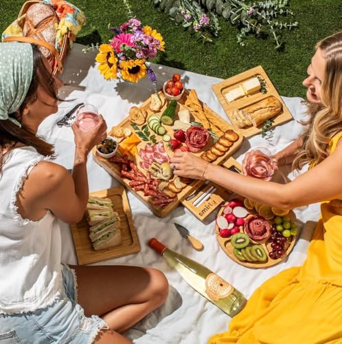 SMIRLY Charcuterie Boards Gift Set: Charcuterie Board Set, Bamboo Cheese Board Set - Unique Mothers Day Gifts for Mom - House Warming Gifts New Home, SMIRLY