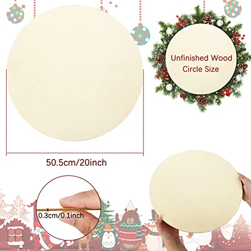 Whaline 20 Inch Wood Circles for Crafts, 10Pcs Valentine's Day Unfinished Round Wooden Discs Farmhouse Rustic Wood Sign Door Hanger 3mm Thick Natural Whaline