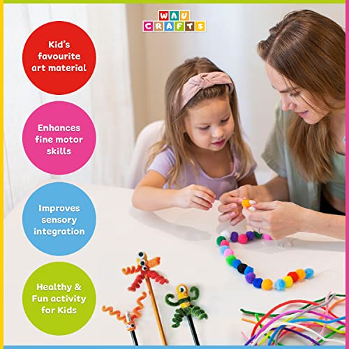 WAU CRAFTS Arts and Crafts Supplies for Kids - 1750 pcs Crafting for School Kindergarten Homeschool - Supplies Set for Kids Craft Art - Supply Kit WAU CRAFTS