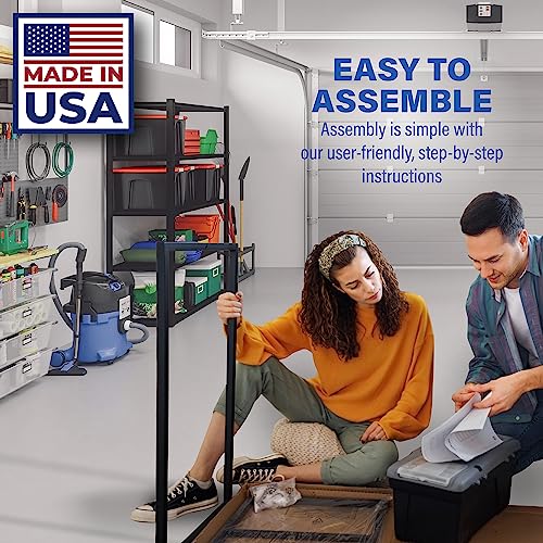 Borroughs® 72" Adjustable Workbench, 12-Gauge Black Painted Steel Top Heavy-Duty Workstation, 2000 LBS Load Capacity Worktable for Workshop, Garage, Borroughs