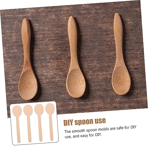TEHAUX 4pcs Unfinished Wooden Spoon Wooden Craft Whittling Kit Whittling Craft Kit Sugar Spoon Wood Carving Unfinished Wooden Scoops Wood Carving TEHAUX