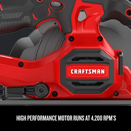 CRAFTSMAN V20 Cordless Circular Saw, 6-1/2 inch, Bare Tool Only (CMCS500B) Craftsman