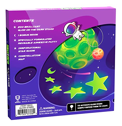 Glow in The Dark Stars with Planets & Constellation Map Sticky Putty Stickers Outer Space Christmas Stocking Stuffer Gift WoodArtSupply