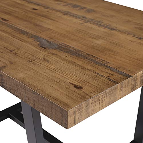 Walker Edison Andre Modern Solid Wood Dining Table, 52 Inch, Rustic Oak Walker Edison