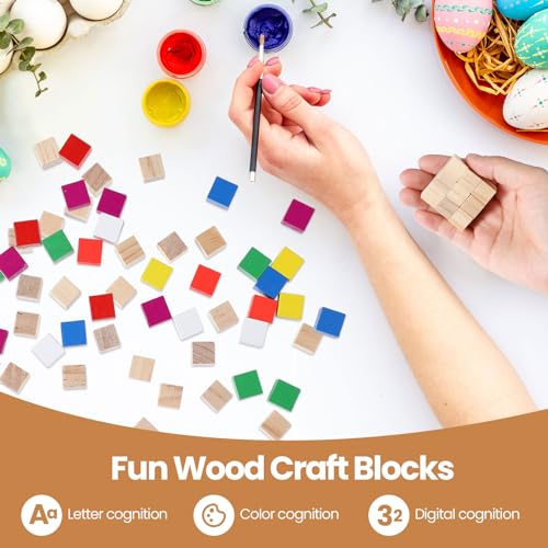 Barydat 300 Pcs Wooden Cube Unfinished Wooden Craft Cube Natural Blank Wooden Block for Craft Square Wood Block Cube Craft Wood Craft Supply Wood Barydat