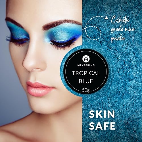 MEYSPRING Tropical Blue Epoxy Resin Color Pigment - 50 Grams - Great for Resin Art, Epoxy Resin, and UV Resin - Mica Powder for Epoxy Resin MEYSPRING