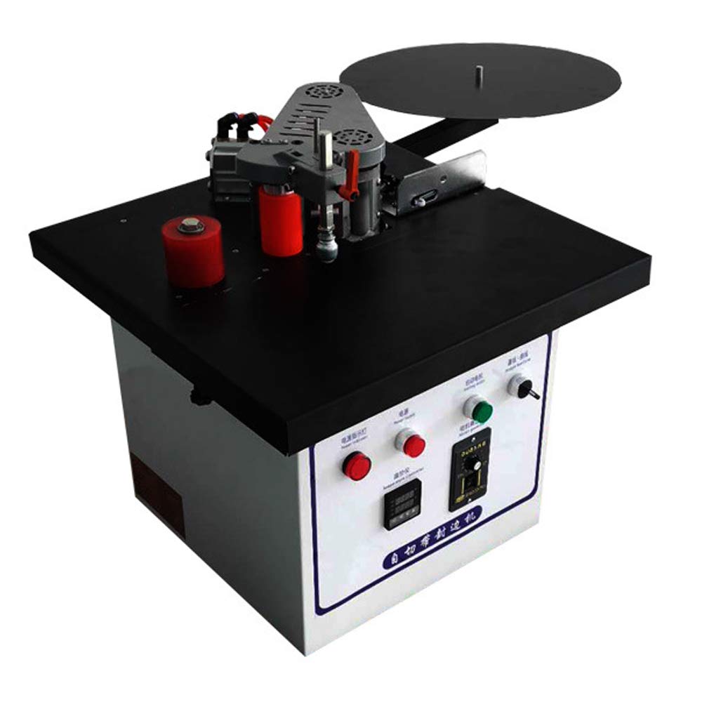 Edge Bander, Benchtop Woodworking Edge Banding Machine, Double-Sided Gluing, 1200W Automatic Curve Straight Edge Bander Edge Banding Tools for ABS, HAOREBAIYU