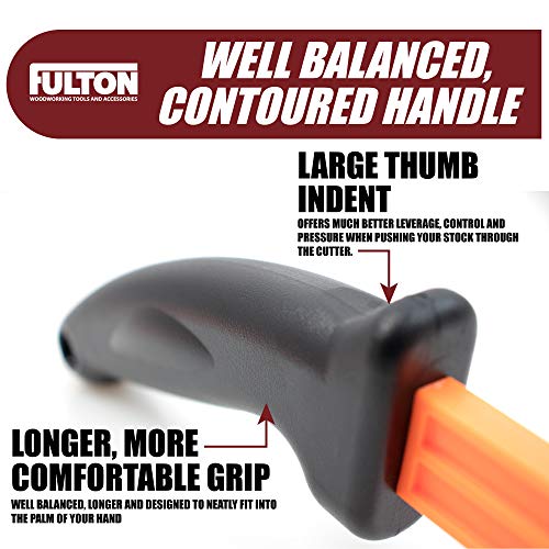 Safety Woodworking Push Stick 2 Pack, Each Has a Contoured Handle Embedded with Two Rare Earth Magnets, Ideal for Pushing Stock Through on Table Fulton