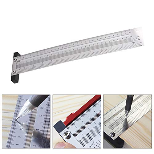 Fafeicy Ultra Precision Marking Ruler, Marking Tool Woodworking Scribing Ruler Woodworking Marking Line Ruler Gauging Tool Engraving Horizontal Lines Fafeicy