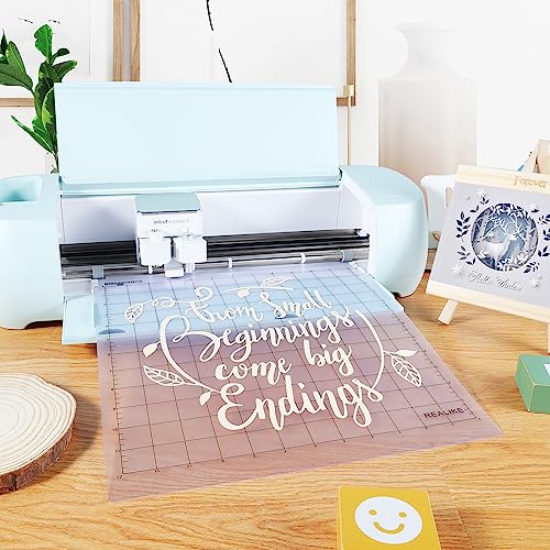 REALIKE StandardGrip Cutting Mat for Cricut Maker 3/Maker/Explore 3/Air 2/Air/One, 2 Pack 12x12 Inch Transparent Standard Grip Adhesive Sticky REALIKE