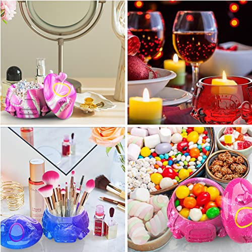 Juome Resin Molds Silicone, Mushroom Jars Silicone Molds for Epoxy Resin Casting, Resin Jar Mold with Lid for DIY Jewelry Storage Box, Candy Juome