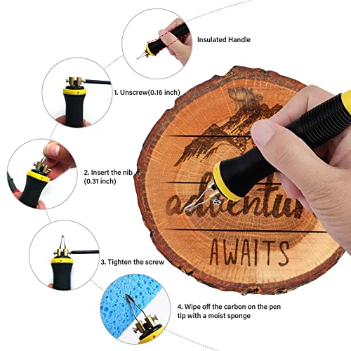 FIRElood Wood Burning Tool, Wood Burner kit Pen 25~750℃, Wood Burning kit with Digital Thermometer Temperature Adjustable Temperature, 1 pyrographic FIRElood