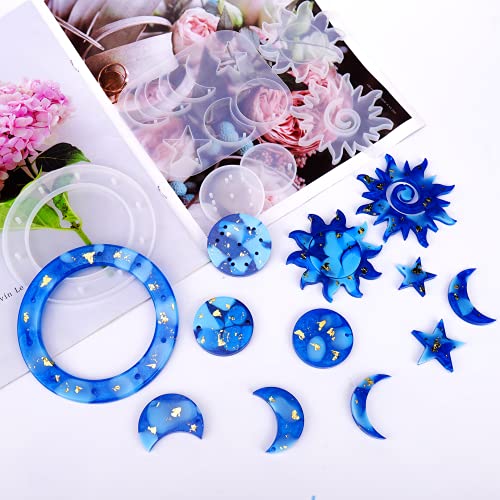 Palksky Resin Molds, 63 Pcs Wind Chimes Silicone Molds Kit, Epoxy Windchimes Casting Mold for DIY Wind Bell, Keychain Earring Pendants Ornaments Palksky