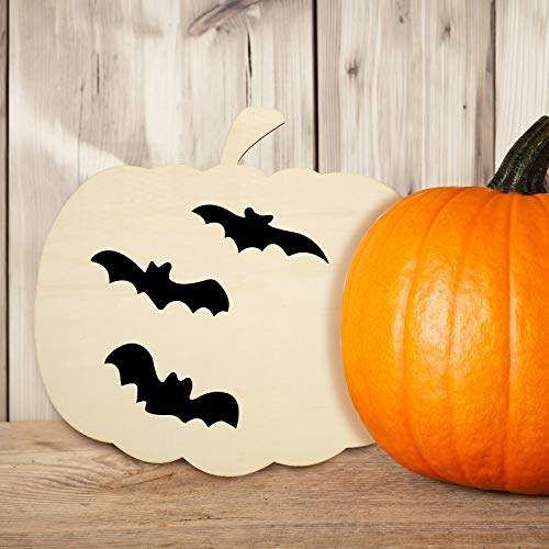Large Size Wooden Pumpkin Cutout Unfinished Wood Craft Cutout Blank Pumpkin Shape Cutout for Halloween Thanksgiving Party DIY Decoration, 11 x x10 WILLBOND