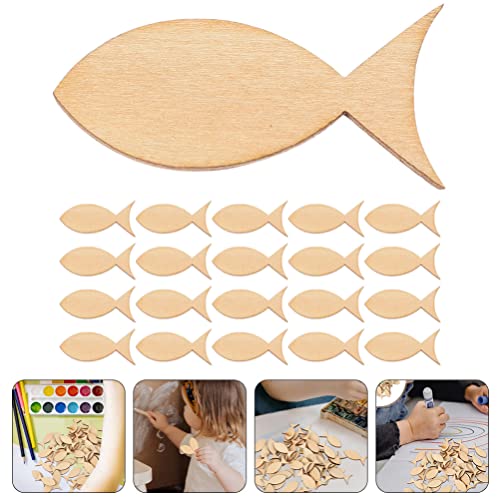 Sewroro 200pcs Animals Wooden Paint Crafts Wooden Slice Unfinished Ornament Crafts Fish Netting Mariposas Decorativas para Pared DIY Painting Sewroro
