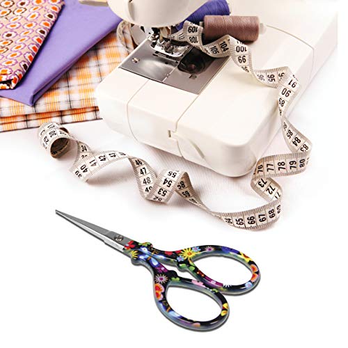 Hisuper Sewing scissors sharp Embroidery Crafting Threading Scissors with Leather Scissors Cover for Needlework Craft Art Work Manual Handicraft DIY Hisuper