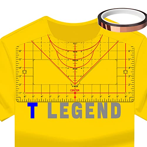 Tshirt Ruler Guide for Vinyl Alignment,Acrylic Tshirt Ruler for Center Design,Tshirt Measurement Tool for Heat Press,Sublimation,Heat Transfer, Heat T Legend