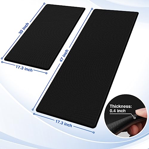 StepRite Kitchen Mats, 2PCS Kitchen Rugs, Cushioned Anti Fatigue Kitchen Mats for Floor, Non-Slip Standing Desk Mat, Waterproof Kitchen Rug Set for StepRite