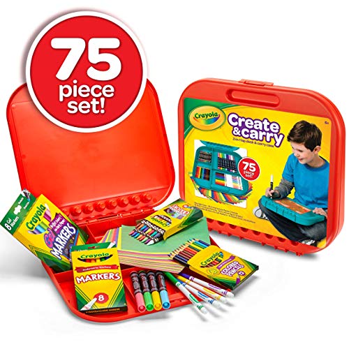 Crayola Create 'N Carry Art Set, 75 Pieces, Art Gift for Kids, Ages 5 & Up Crayola