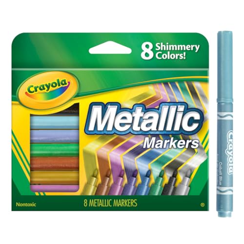Crayola Metallic Markers, Art Supplies, 8 Count, Colors May Vary Crayola