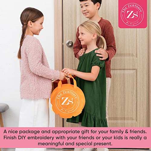 ZENSTORE 3 Sets Embroidery Kit For Beginners Adults - 3 Plastic Hoops And 3 Flowers Hand Embroidery Patterns - Needlepoint Kits For Adults - Easy The ZenStore