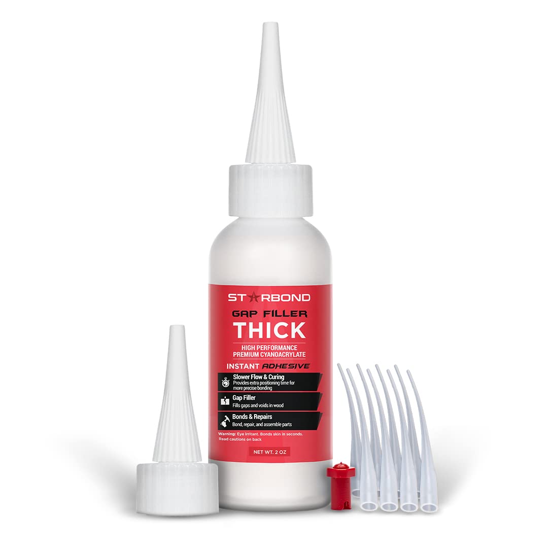 Starbond 2 oz. Thin, Medium, Thick CA Glue with 6 oz. Activator Bundle (Premium Cyanoacrylate Super Glue) for Quick Glue-ups. Woodworking, STARBOND