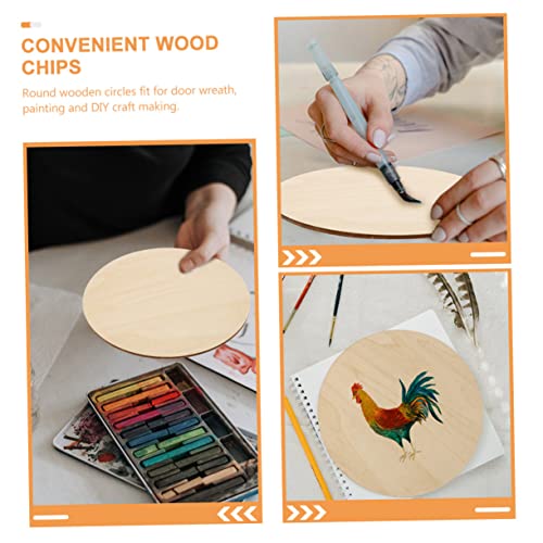 Operitacx 3pcs Painting Board Unfinished Wooden Circles Unfinished Wood Sign Wood Blank Cutouts Wood Blanks Painting Wood Circles DIY Crafts Portable Operitacx