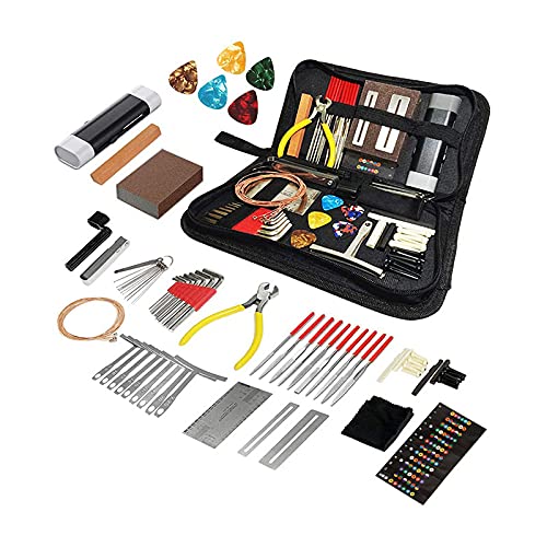 Guitar Repair Kit Set, 72 Piece Professional Guitar Repair Kit Including Guitar Strings, Plectrums, Bridge, Guitar Code For Acoustic Electric Guitar YWHWLX