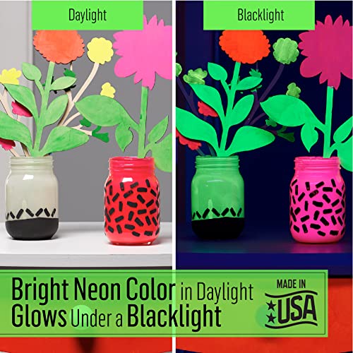 FolkArt Neon Glow Acrylic Paint Set, 2 oz, 8 Fl Oz FolkArt