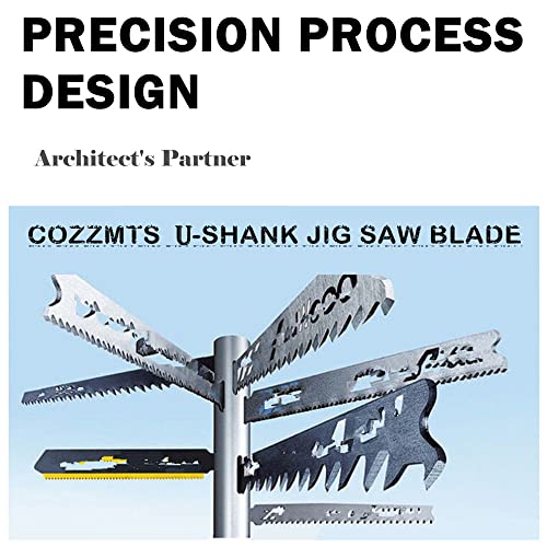 30PCS U-Shank Jig Saw Blade Set for Wood Plastic Metal Cutting Compatible with Bosch DEWALT SKIL Black and Decker Jigsaw Blades U Shank Includes 6T Cozzmts