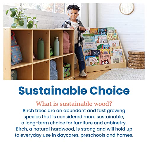 ECR4Kids Single-Sided Book Display, Classroom Bookshelf, Natural ECR4Kids