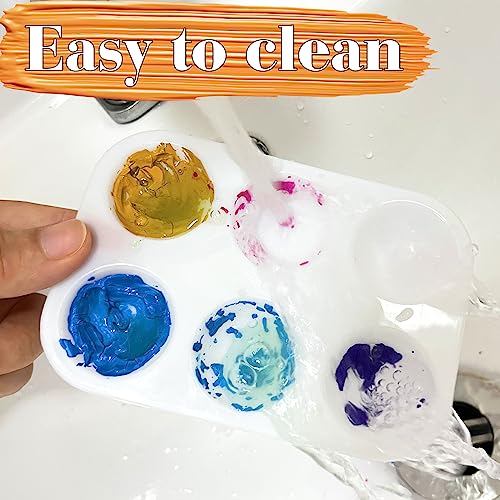 White Art Paint Tray Palette 6 Well Rectangular Watercolor Palette Paint Holder Tray Paint Tray for Student Adult Painting Party Art Painting DIY Mototo