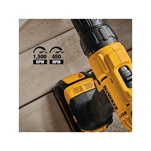DEWALT 20V MAX Cordless Drill and Impact Driver, Power Tool Combo Kit with 2 Batteries and Charger, Yellow/Black (DCK240C2) DEWALT