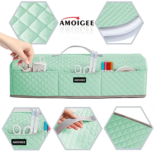 AMOIGEE Padded Dust Cover Compatible with Cricut Maker, Cricut Maker 3, Explore Air 2, Cricut Explore 3 Machine, with Pockets for Cricut Accessories, AMOIGEE