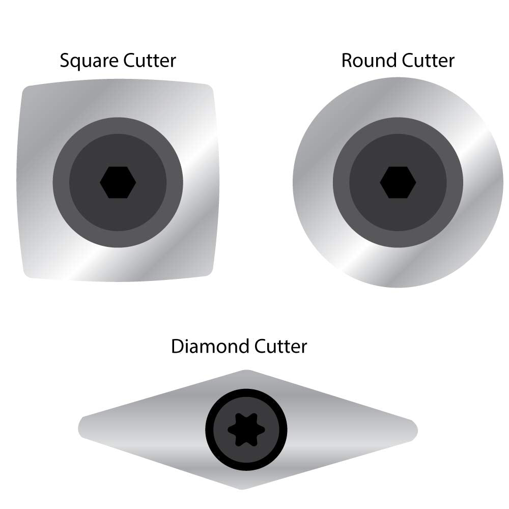 Savannah Carbide Turning Tool Large Size (3 Piece Set - All 3 Turning Tools) Includes Diamond Shape, Round and Square Turning Tools With Comfort Grip Savannah