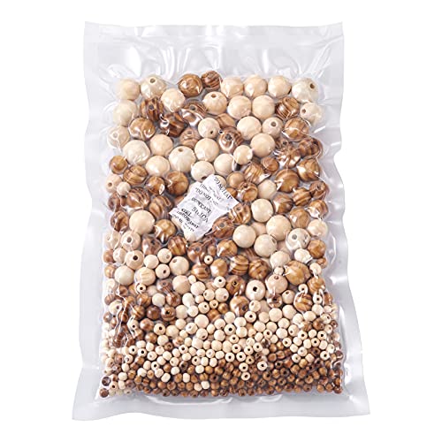 Pandahall 1010pcs Unfinished Wood Round Beads Natural Wood Loose Ball Beads for DIY Craft Jewelry Making Christmas Tree Home Decor PH PandaHall