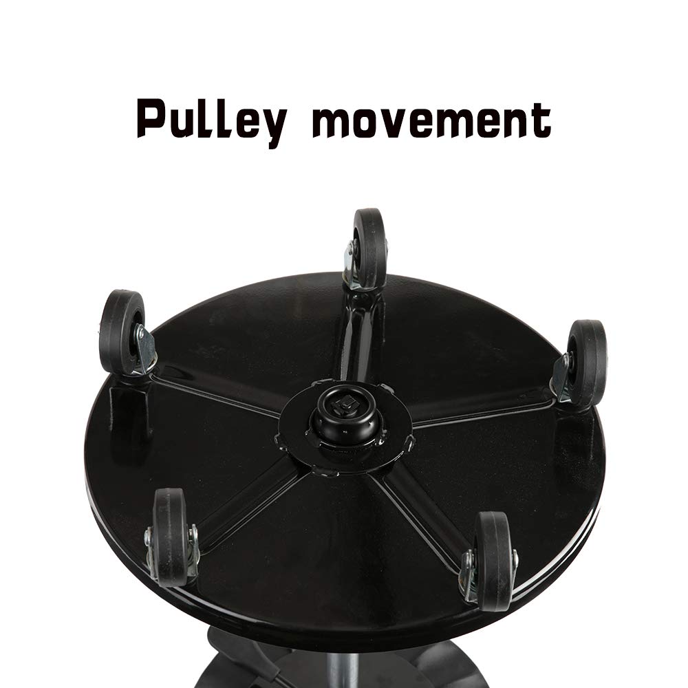 Aain LT2A Heavy-Duty Adjustable Mechanic's Roller Seat Adjustable Rolling Stool with Wheels & Tool Tray Black Aain