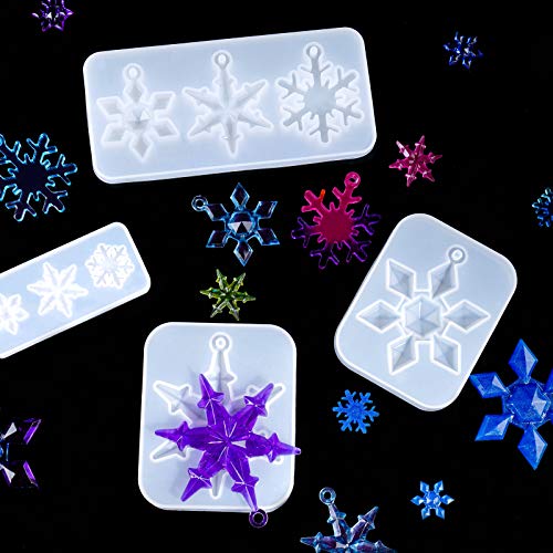 NiArt DIY Epoxy Resin Casting Silicone Mold 11 Snowflake Handmade Art Craft Christmas Tree Ornament Necklace Earring Jewelry Pendant Keychain Holiday NiArt
