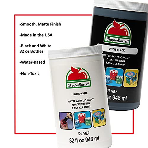 Apple Barrel White Acrylic Paint 32 Fl Oz (Pack of 1) Apple Barrel