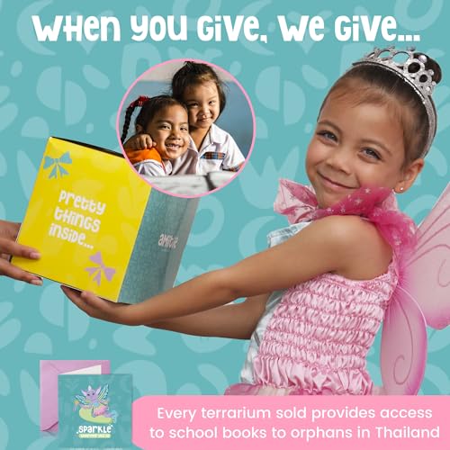 Amitié Lane Fairy Garden Kit - DIY Light Up Terrarium Kit for Kids - Fairy Gifts for Girls Ages 5, 6-8, Little Girl Toys, Crafts for Girls - Birthday Amitié Lane