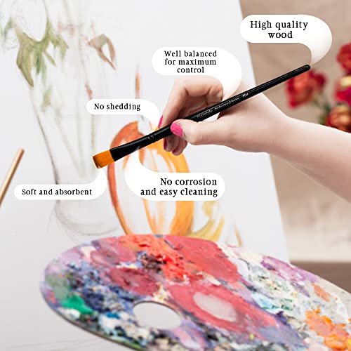 Pinturale Arts Set of 12 Brushes for Acrylic & Oil Painting | Acrylic & Oil Masters | Acrylic Paint Brush Set | Handmade Professional Oil Paint Brush Pinturale Arts